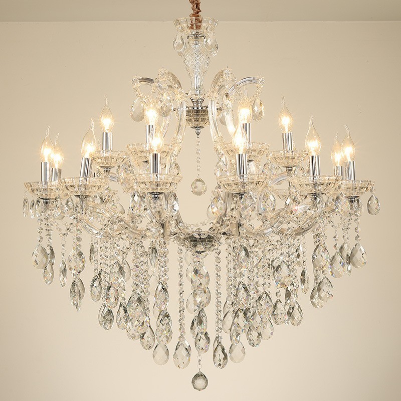 18 (12+6) Lumânare de cristal transparent deschis
