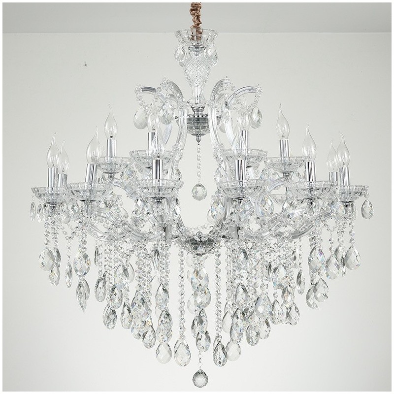 18 (12+6) Lumânare de cristal transparent deschis