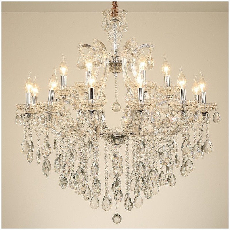 18 (12+6) Lumânare de cristal transparent deschis