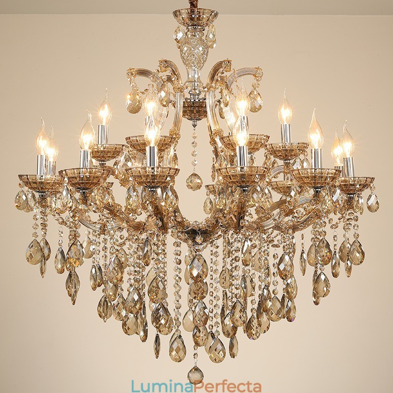18 (12+6) Lumânare de cristal Cognac deschis