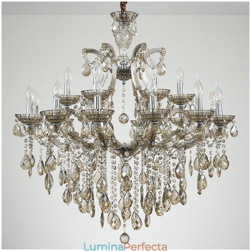 18 (12+6) Lumânare de cristal Cognac deschis