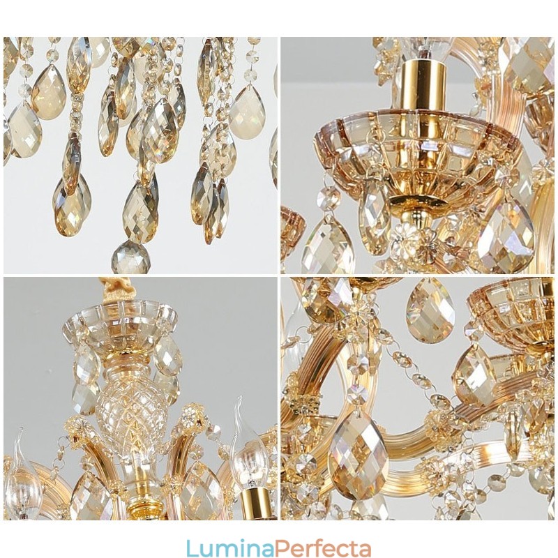18 (12+6) Lumânare de cristal Cognac deschis