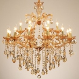 18 (12+6) Lumânare de cristal chihlimbar deschis