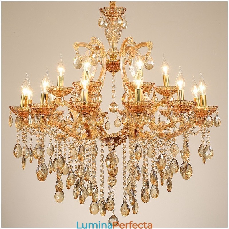 18 (12+6) Lumânare de cristal chihlimbar deschis