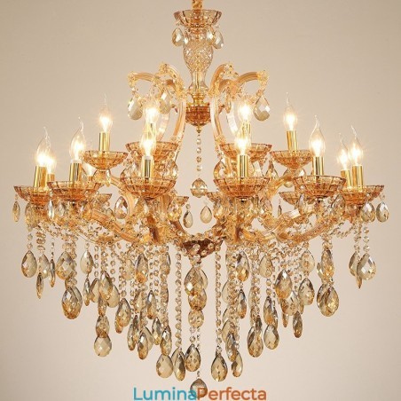 18 (12+6) Lumânare de cristal chihlimbar deschis 18 (12+6) Lumânare de cristal chihlimbar deschis