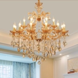 18 (12+6) Lumânare de cristal chihlimbar deschis