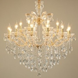 18 (12+6) Candelabru de cristal auriu deschis