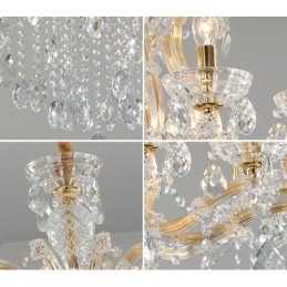 18 (12+6) Candelabru de cristal auriu deschis