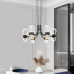 Candelabru cu design nordic post modern cu 6 lumini cu nuanțe acrilice
