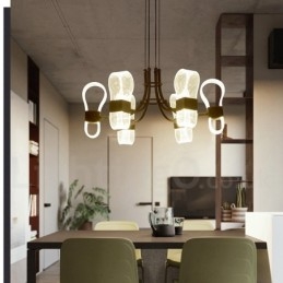 Candelabru cu design nordic post modern cu 6 lumini cu nuanțe acrilice