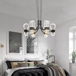 Candelabru cu design nordic post modern cu 6 lumini cu nuanțe acrilice
