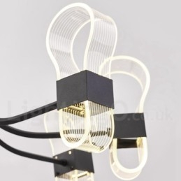 Candelabru cu design nordic post modern cu 6 lumini cu nuanțe acrilice