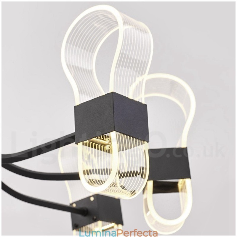 Candelabru cu design nordic post modern cu 6 lumini cu nuanțe acrilice