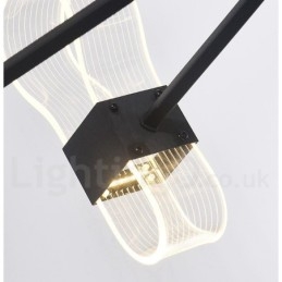 Candelabru cu design nordic post modern cu 6 lumini cu nuanțe acrilice