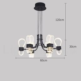 Candelabru cu design nordic post modern cu 6 lumini cu nuanțe acrilice