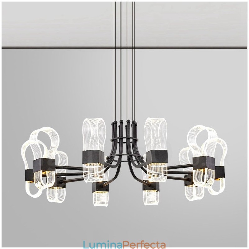 Candelabru cu design nordic post modern 2021 cu 10 lumini cu nuanțe acrilice
