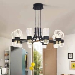 Candelabru cu design nordic post modern 2021 cu 10 lumini cu nuanțe acrilice