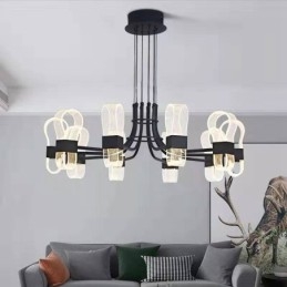 Candelabru cu design nordic post modern 2021 cu 10 lumini cu nuanțe acrilice