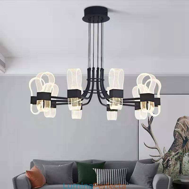 Candelabru cu design nordic post modern 2021 cu 10 lumini cu nuanțe acrilice