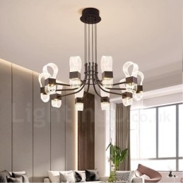 Candelabru cu design nordic post modern 2021 cu 10 lumini cu nuanțe acrilice