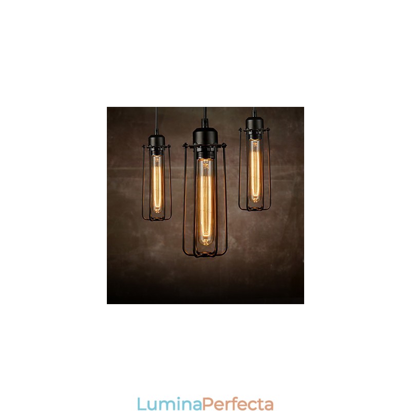 Candelabru Mini Stil Rustic Lodge Retro Metal Pendant Lampă cu 3 Lumini