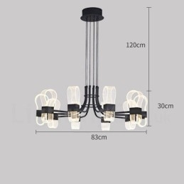 Candelabru cu design nordic post modern 2021 cu 10 lumini cu nuanțe acrilice