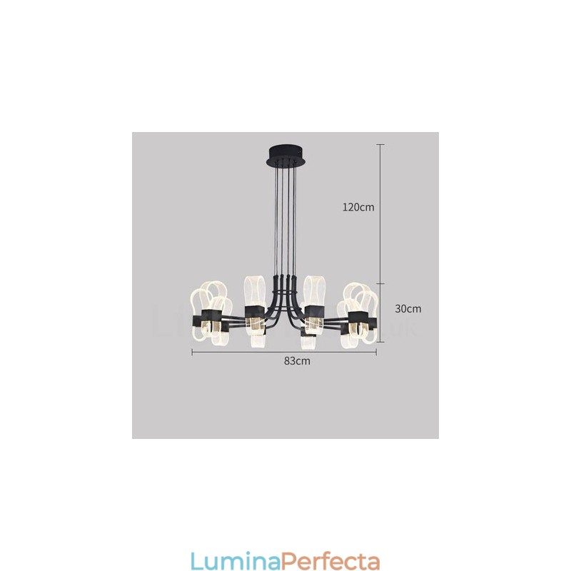 Candelabru cu design nordic post modern 2021 cu 10 lumini cu nuanțe acrilice