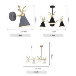 Candelabru Nordic Macaron Modern Antlers cu 3 Lumini