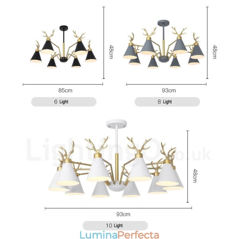 Candelabru Nordic Macaron Modern Antlers cu 4 Lumini