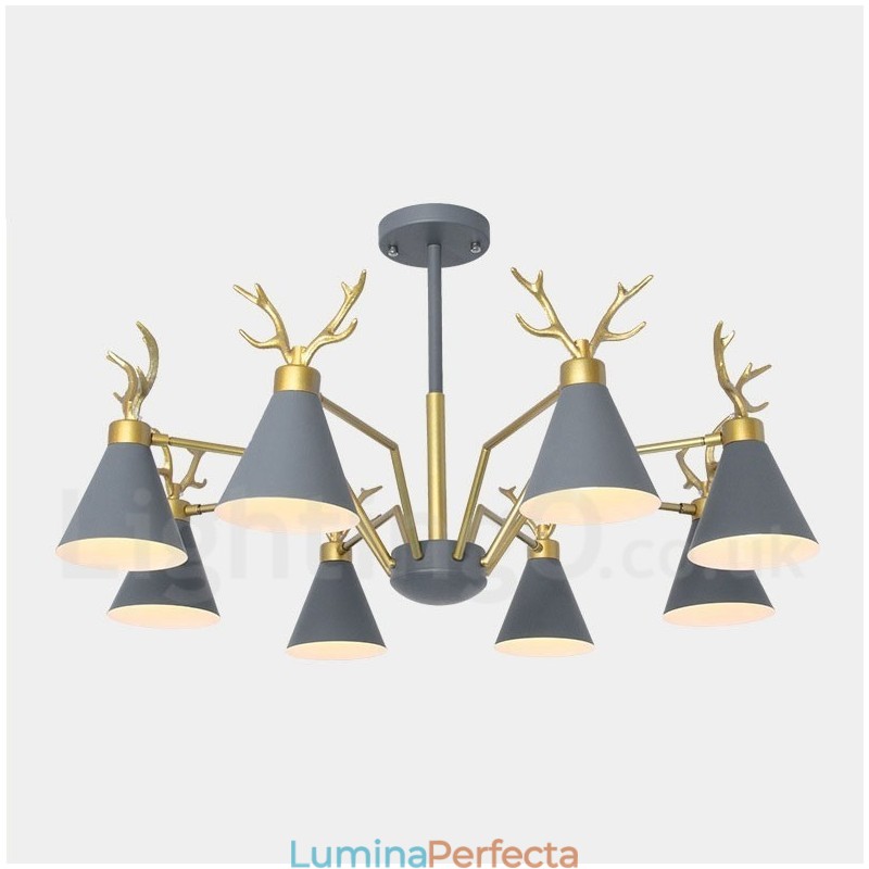 Candelabru Modern Antlers Nordic Macaron cu 8 Lumini