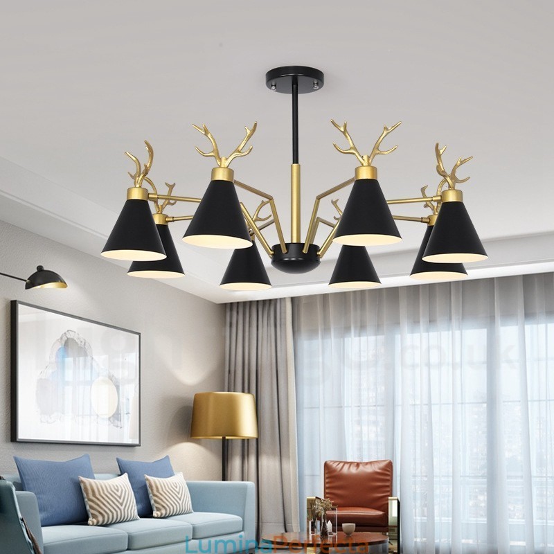Candelabru Modern Antlers Nordic Macaron cu 8 Lumini