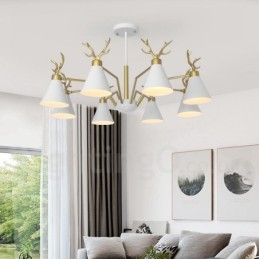 Candelabru Modern Antlers Nordic Macaron cu 8 Lumini
