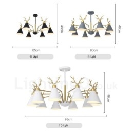 Candelabru Modern Antlers Nordic Macaron cu 8 Lumini