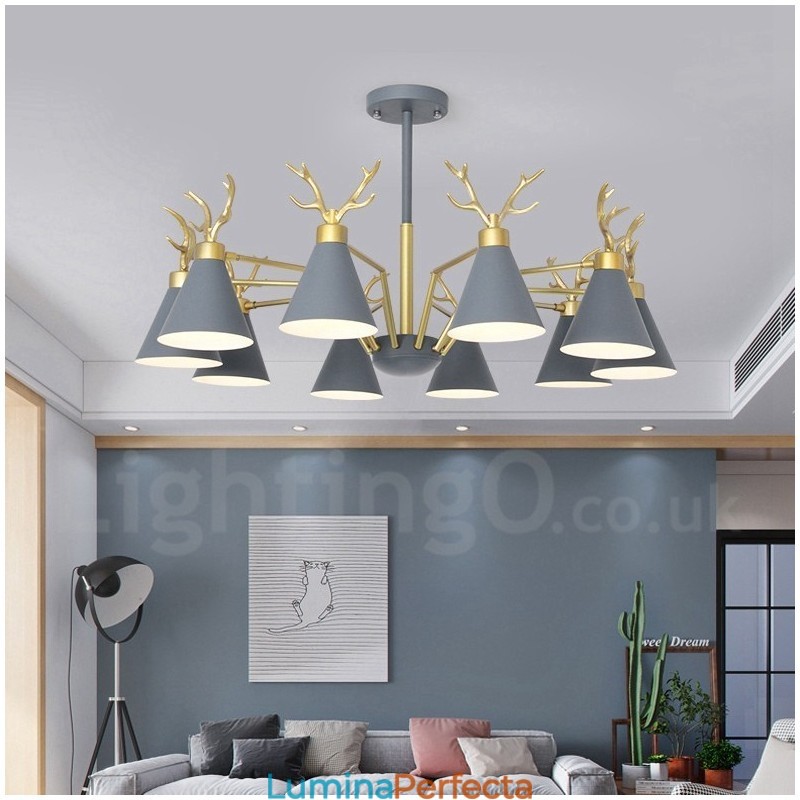 10 candelabru modern nordic Macaron cu coarne