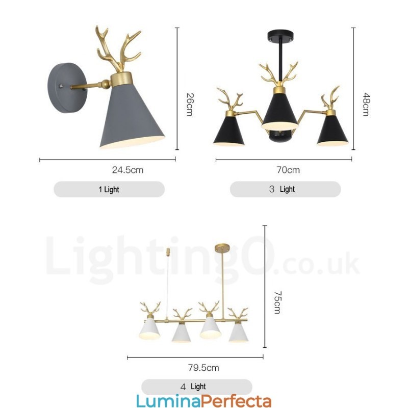 10 candelabru modern nordic Macaron cu coarne