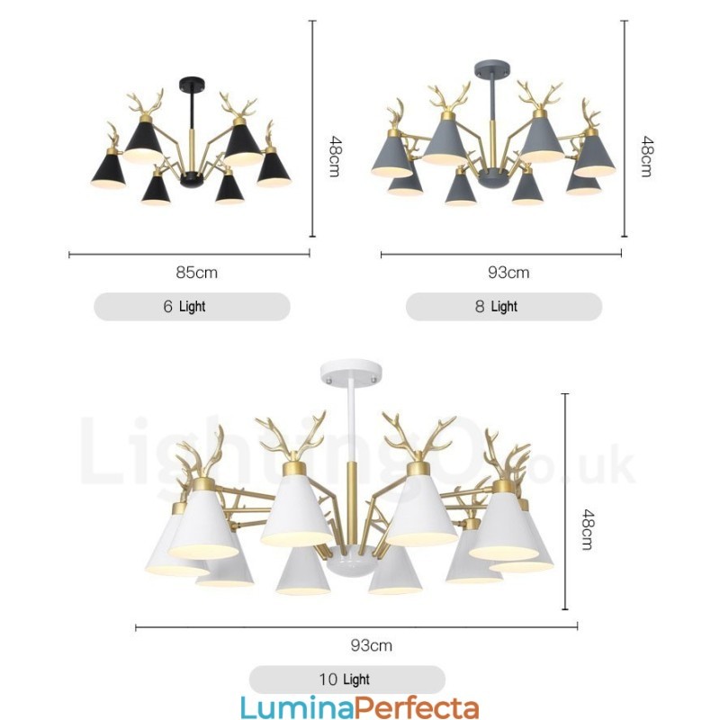 10 candelabru modern nordic Macaron cu coarne