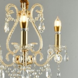 3 Lumini Aur Argintiu Stil American Candelabru Cristal Pendant Magazin de Lumini