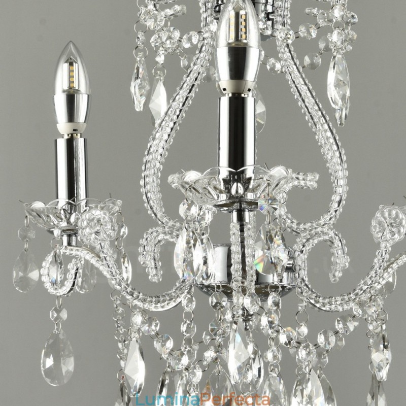 3 Lumini Aur Argintiu Stil American Candelabru Cristal Pendant Magazin de Lumini