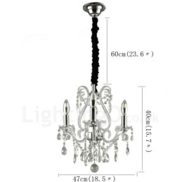 3 Lumini Aur Argintiu Stil American Candelabru Cristal Pendant Magazin de Lumini