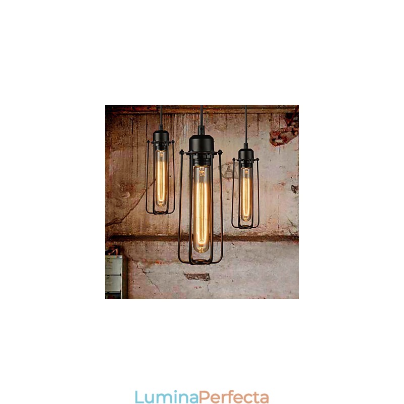 Candelabru Mini Stil Rustic Lodge Retro Metal Pendant Lampă cu 3 Lumini