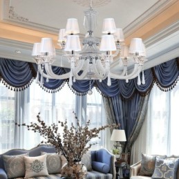 Candelabru de cristal transparent