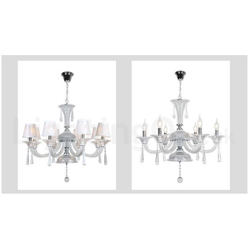 Candelabru de cristal transparent
