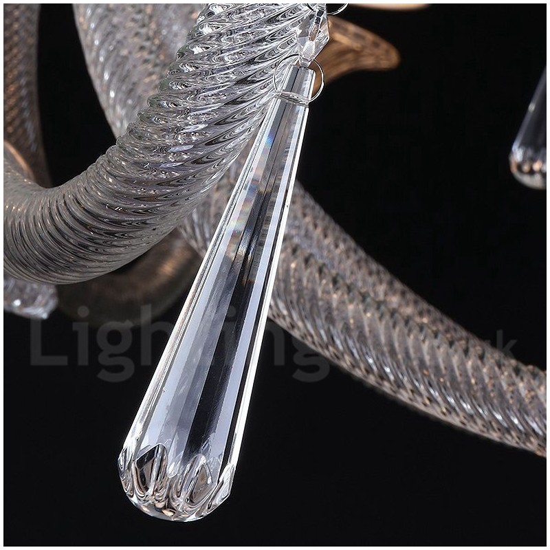 Candelabru de cristal transparent
