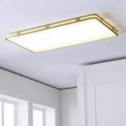 Plafoniere dreptunghiulare ultra subțiri, în stil nordic contemporan, modern, din alamă, cu abajur acrilic, pot fi folosite și ca lampă de perete