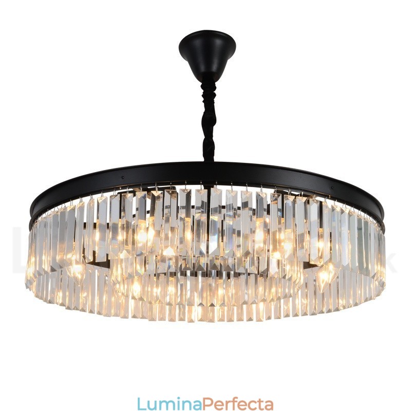 Sala de expoziții de lumini de candelabru de cristal K9 rotund de lux postmodern
