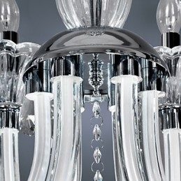 Candelabru de cristal elegant cu 6 lumini in bec de lumanare