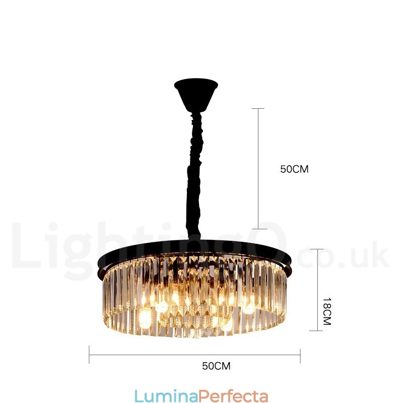 Sala de expoziții de lumini de candelabru de cristal K9 rotund de lux postmodern