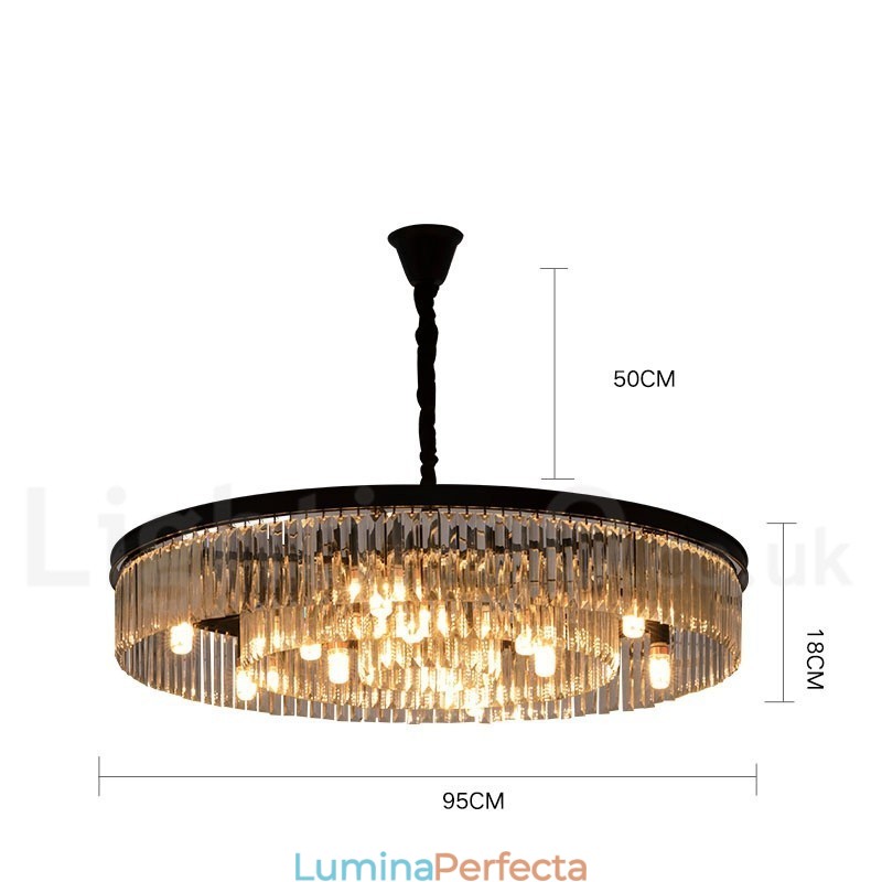 Sala de expoziții de lumini de candelabru de cristal K9 rotund de lux postmodern
