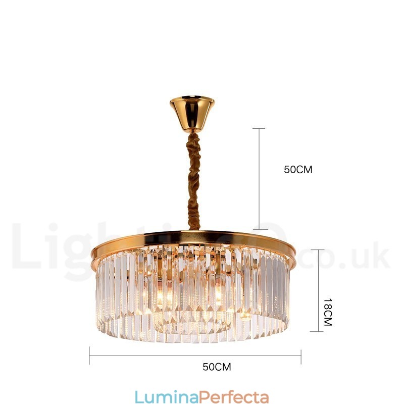 Sala de expoziții de lumini de candelabru de cristal K9 rotund de lux postmodern