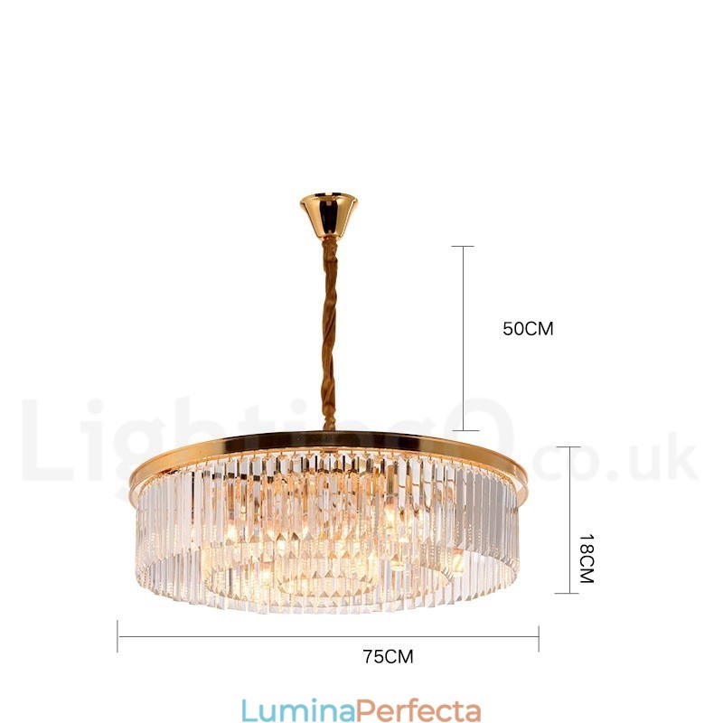 Sala de expoziții de lumini de candelabru de cristal K9 rotund de lux postmodern